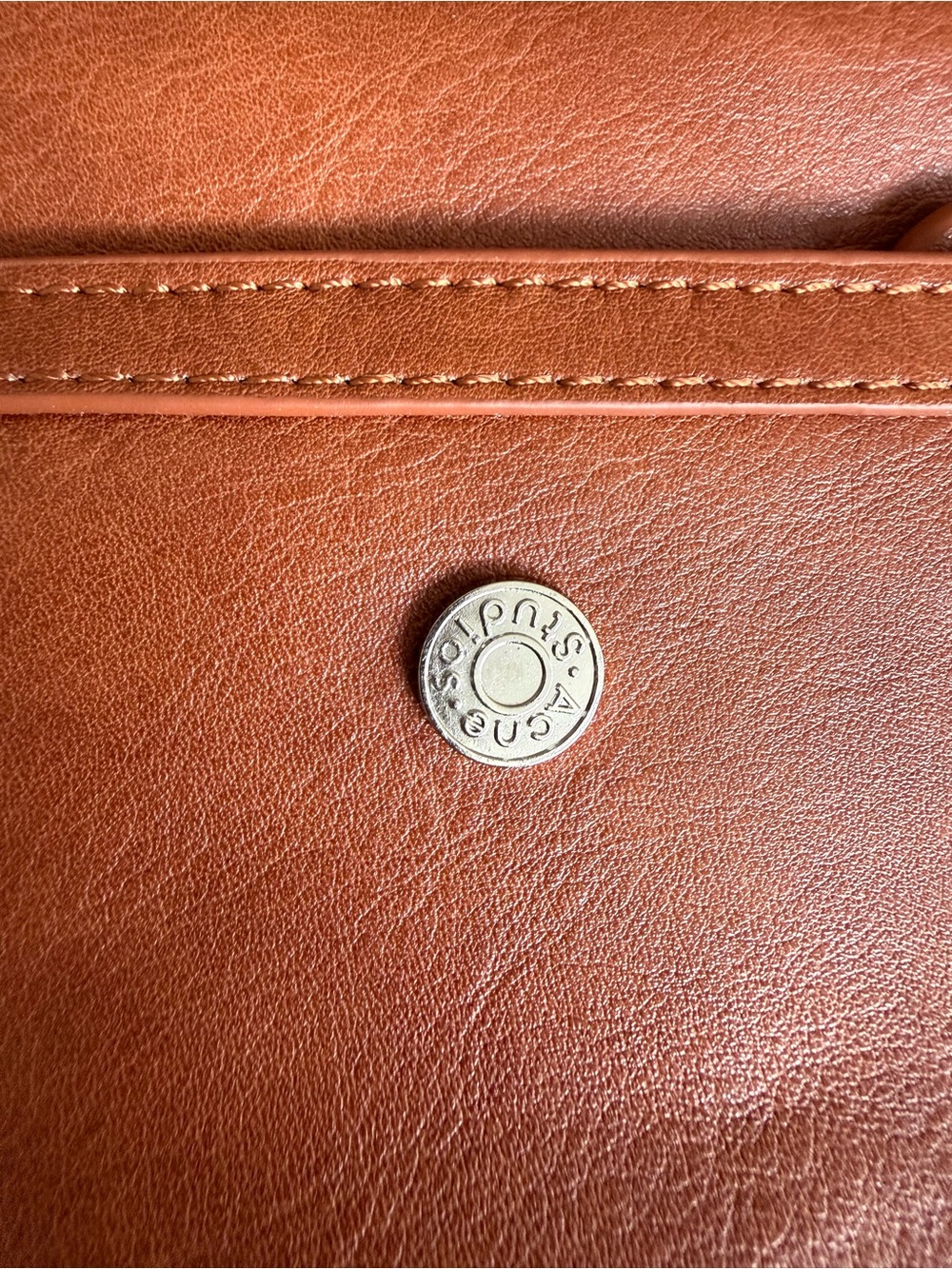 Acne orange leather interior with silver zipper hardware - Picture 2 of 11